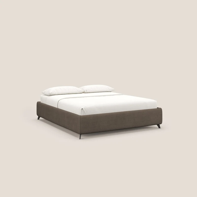Sara sommier avec rangement en tissu imperméable T02 marron