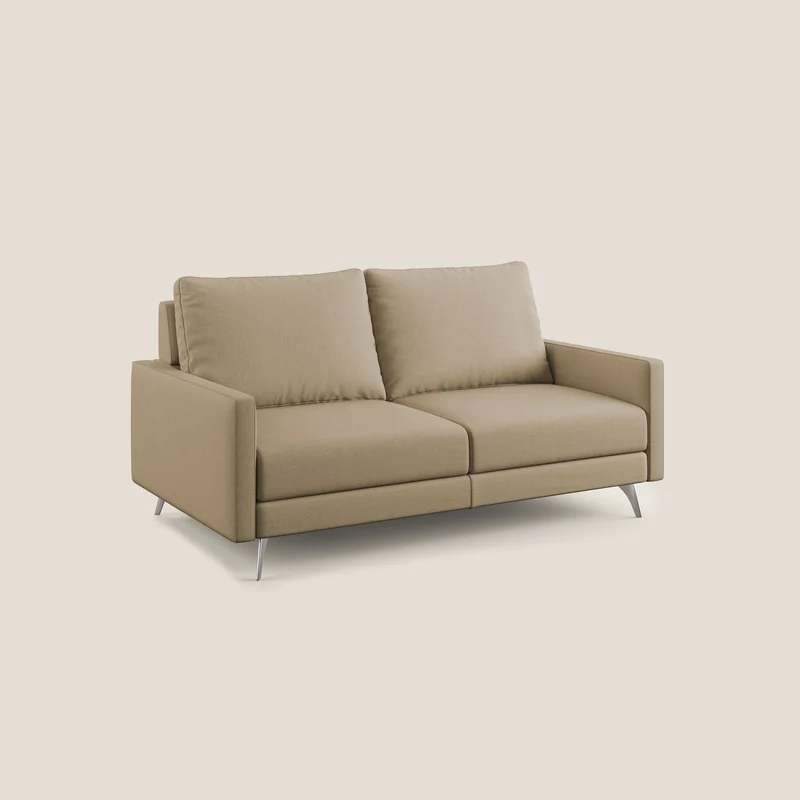 Klimt canapé avec assises coulissantes et dossier en duvet d'oie en tissu détachable T05 beige