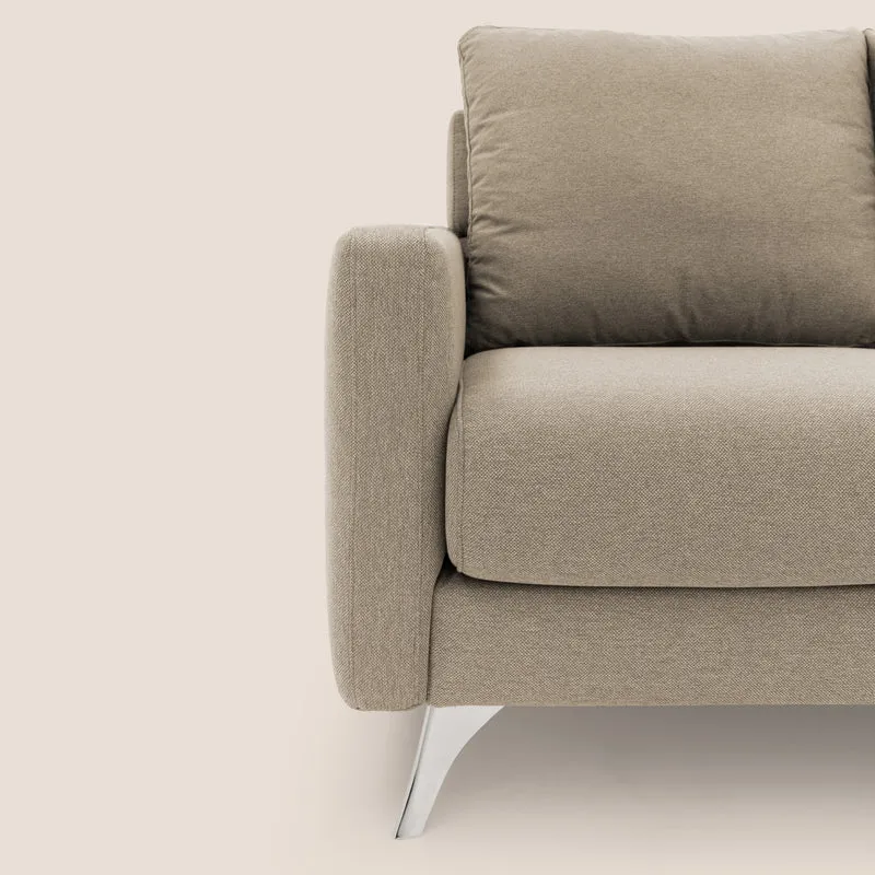 Klimt canapé avec assises coulissantes et dossier en duvet d'oie en tissu détachable T05 beige