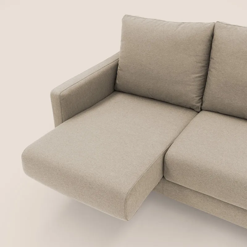 Klimt canapé avec assises coulissantes et dossier en duvet d'oie en tissu détachable T05 beige