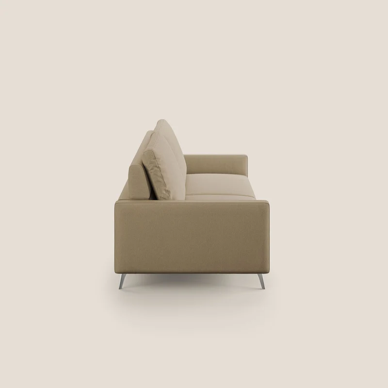 Klimt canapé avec assises coulissantes et dossier en duvet d'oie en tissu détachable T05 beige