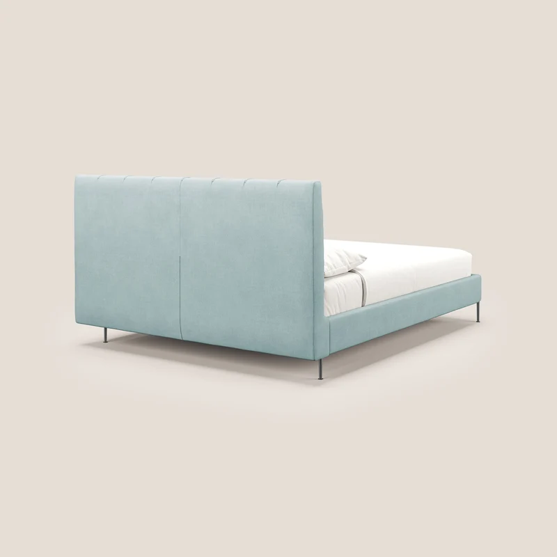 Calliope lit rembourré aux pieds hauts complètement déhoussable en tissu détachable T17 vert d'eau