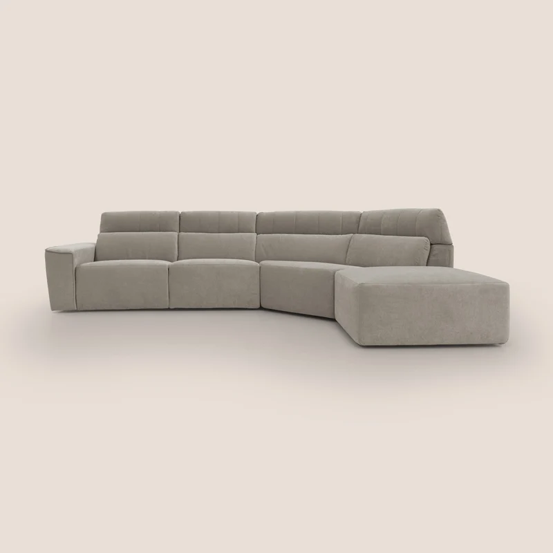 Clark Canapé d'angle avec option relax électrique en tissu imperméable et détachable T17 beige