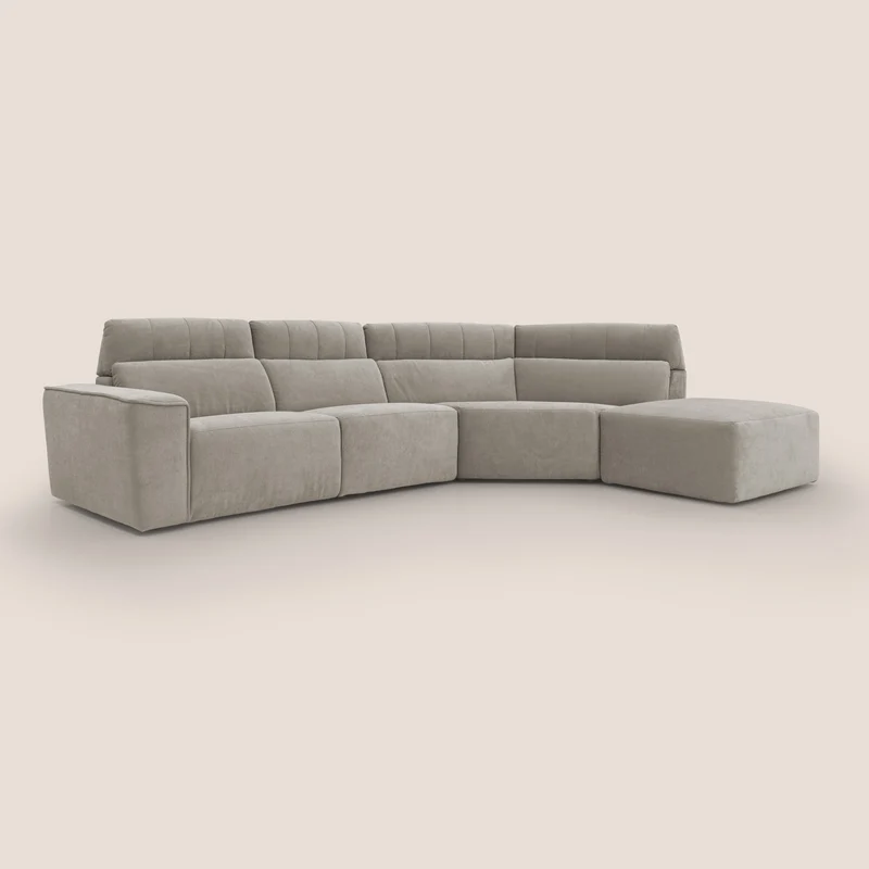 Clark Canapé d'angle avec option relax électrique en tissu imperméable et détachable T17 beige