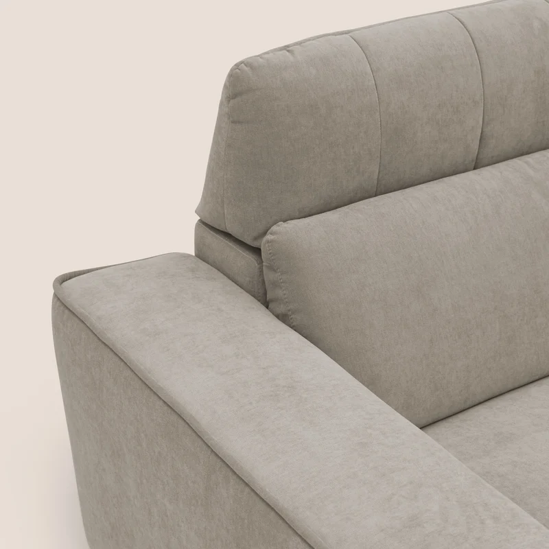 Clark Canapé d'angle avec option relax électrique en tissu imperméable et détachable T17 beige