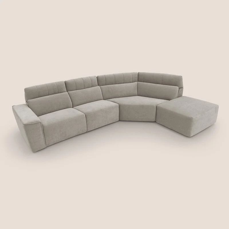 Clark Canapé d'angle avec option relax électrique en tissu imperméable et détachable T17 beige