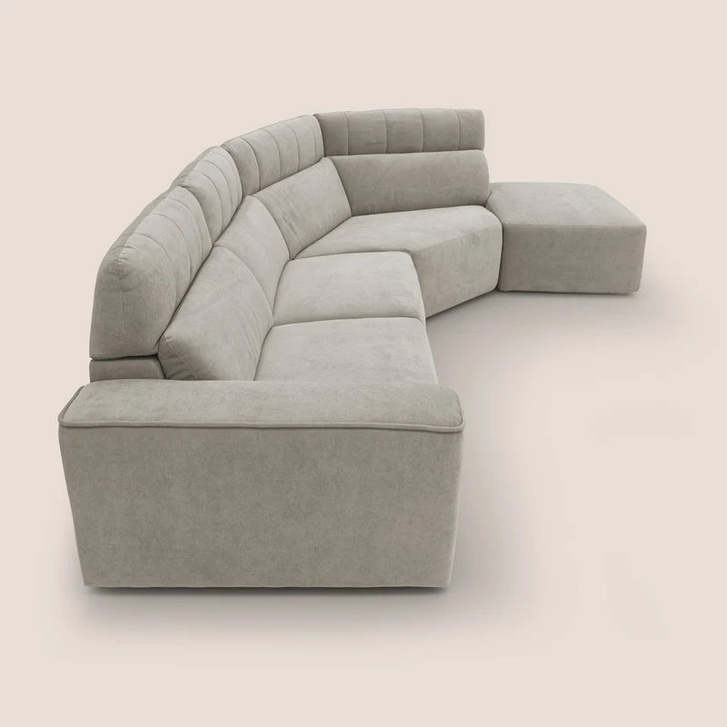 Clark Canapé d'angle avec option relax électrique en tissu imperméable et détachable T17 beige