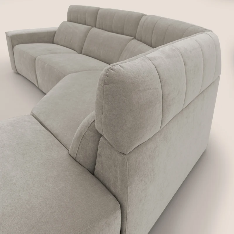 Clark Canapé d'angle avec option relax électrique en tissu imperméable et détachable T17 beige