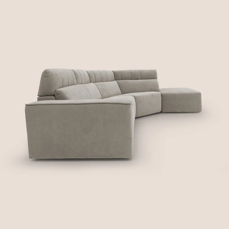 Clark Canapé d'angle avec option relax électrique en tissu imperméable et détachable T17 beige