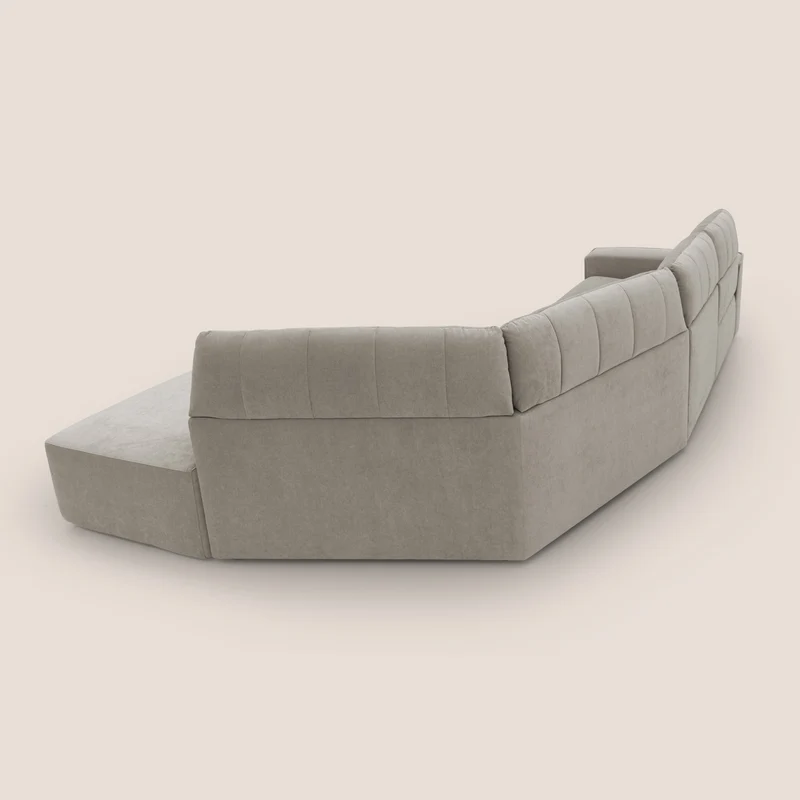 Clark Canapé d'angle avec option relax électrique en tissu imperméable et détachable T17 beige