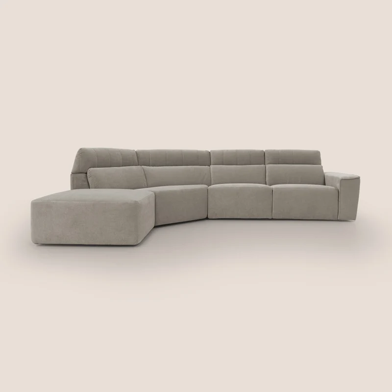 Clark Canapé d'angle avec option relax électrique en tissu imperméable et détachable T17 beige