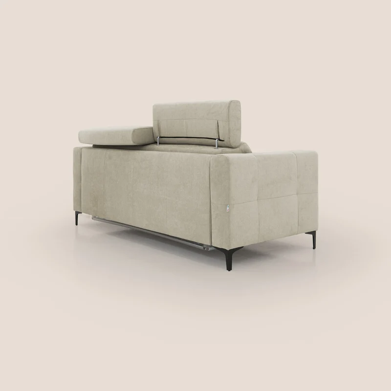 Gardenia canapé convertible matelas H 18cm avec têtières réglables et revêtement imperméable T02 crème