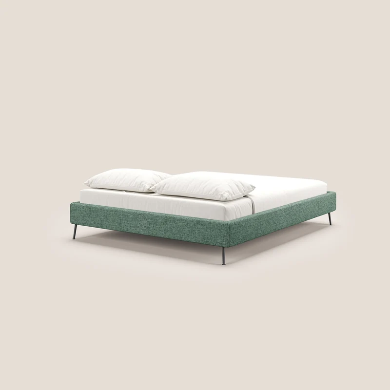 Steve sommier avec pieds hauts en tissu imperméable T10 vert sauge