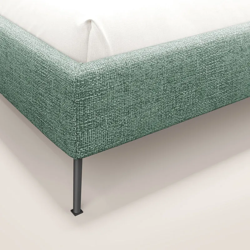 Steve sommier avec pieds hauts en tissu imperméable T10 vert sauge