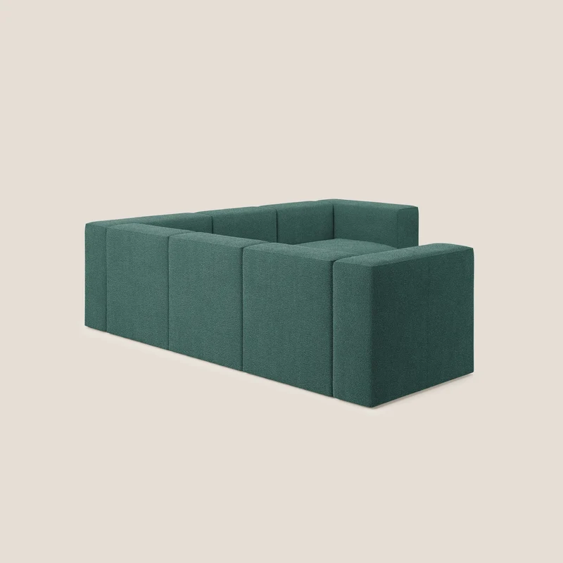 Nettuno canapé d'angle reversible modulable en bouclette douce T07 vert