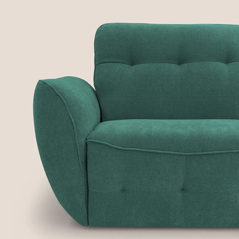 Cerbero canapé d'angle avec pouf terminal en bouclette douce imperméable T07 vert