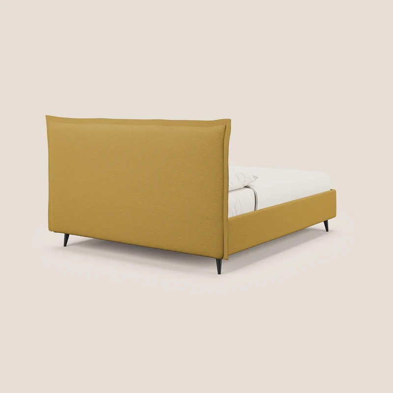 Hans lit rembourré avec coffre au style minimaliste en tissu imperméable T19 jaune