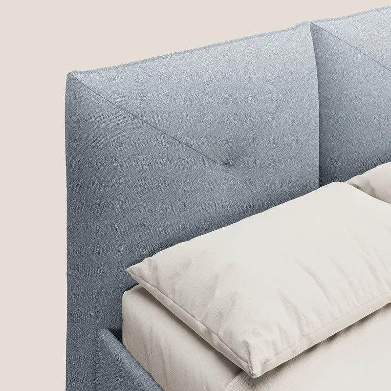 Adone lit coffre rembourré à double panneau en bouclette imperméable T07 bleu gris