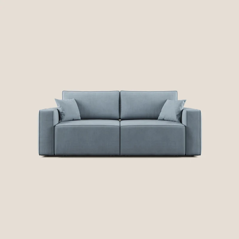 Morfeo canapé avec assise extractible en tissu imperméable T02 bleu pastel
