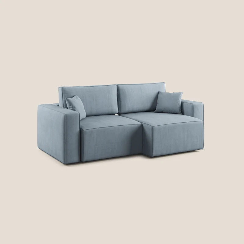 Morfeo canapé avec assise extractible en tissu imperméable T02 bleu pastel