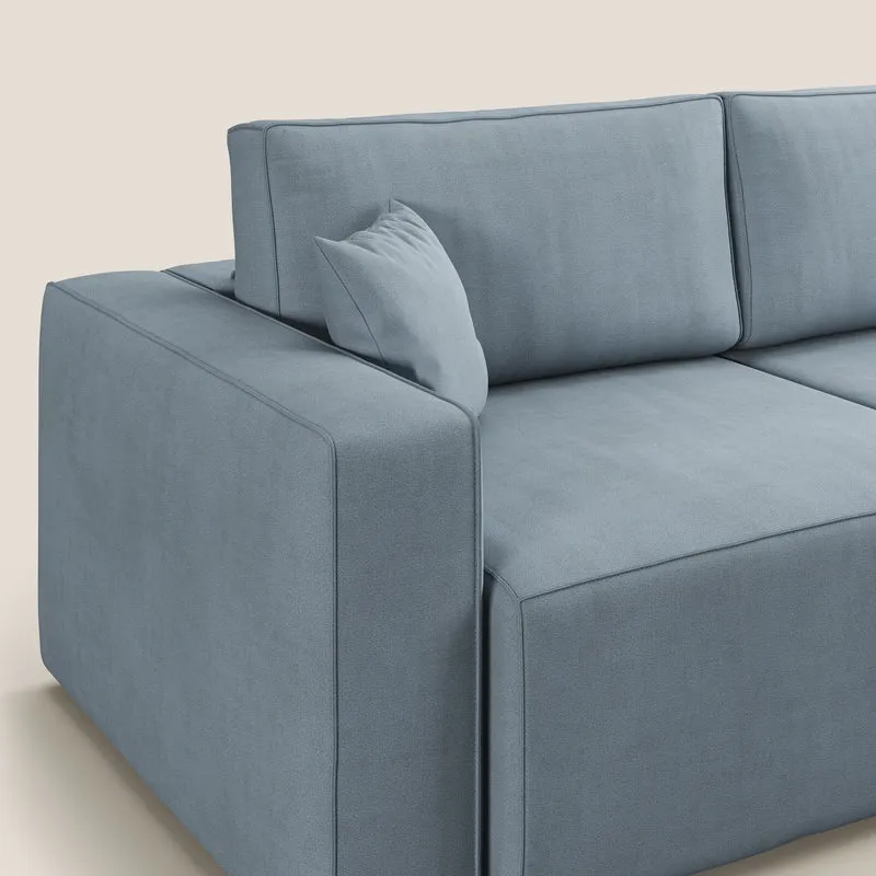 Morfeo canapé avec assise extractible en tissu imperméable T02 bleu pastel