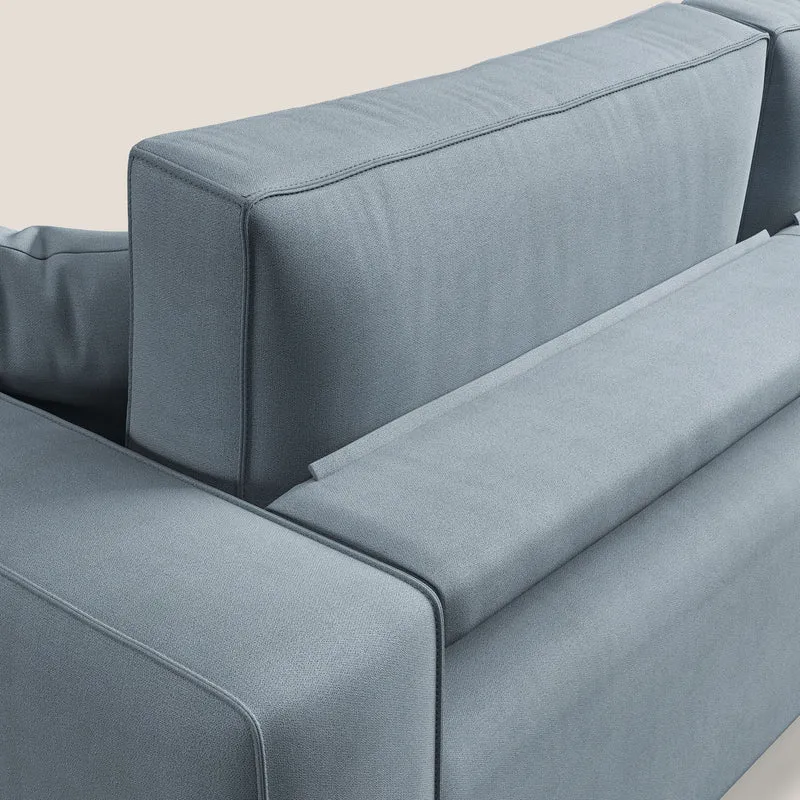 Morfeo canapé avec assise extractible en tissu imperméable T02 bleu pastel