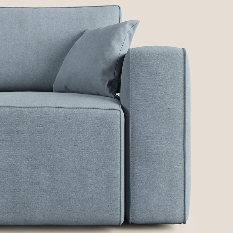 Morfeo canapé avec assise extractible en tissu imperméable T02 bleu pastel