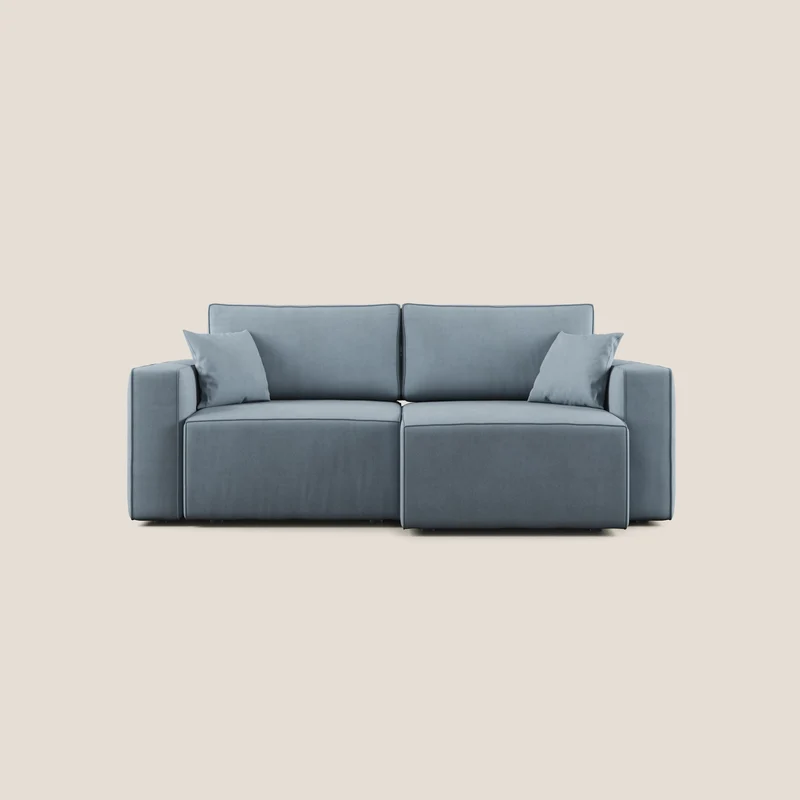 Morfeo canapé avec assise extractible en tissu imperméable T02 bleu pastel