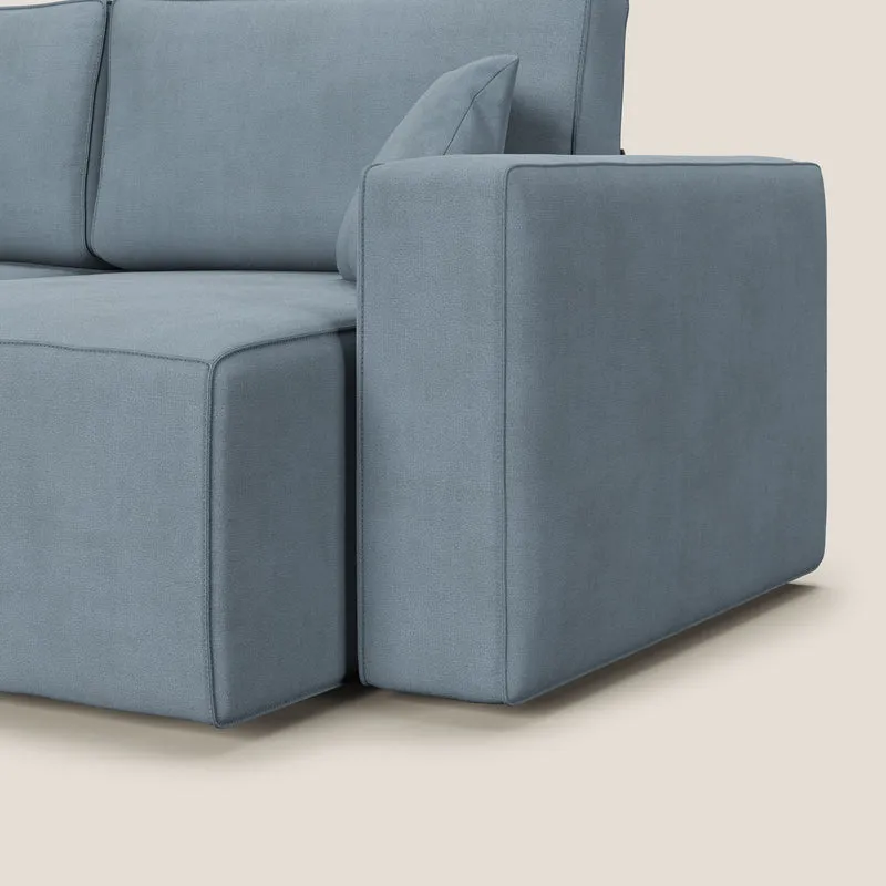 Morfeo canapé avec assise extractible en tissu imperméable T02 bleu pastel