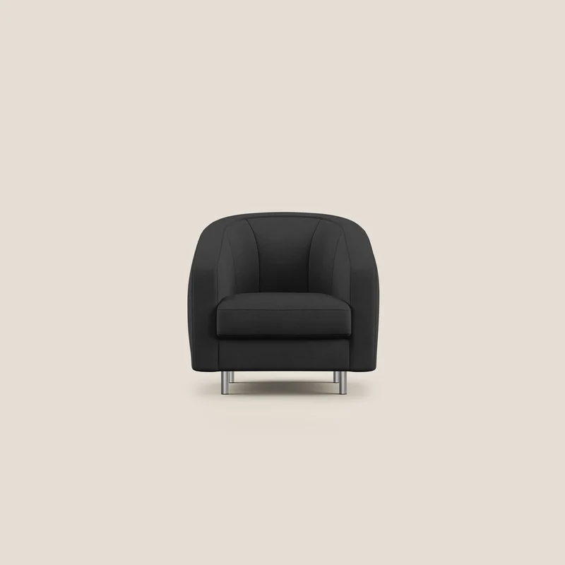 Sally Fauteuil en tissu doux imperméable T02 noir