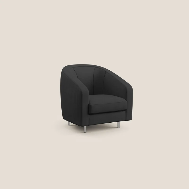 Sally Fauteuil en tissu doux imperméable T02 noir