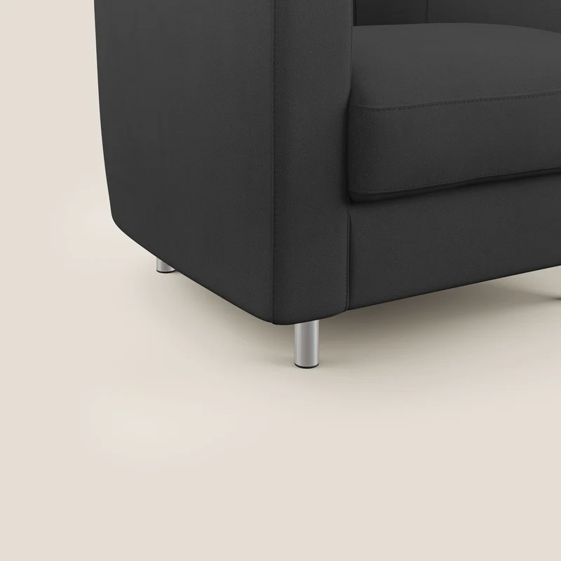 Sally Fauteuil en tissu doux imperméable T02 noir