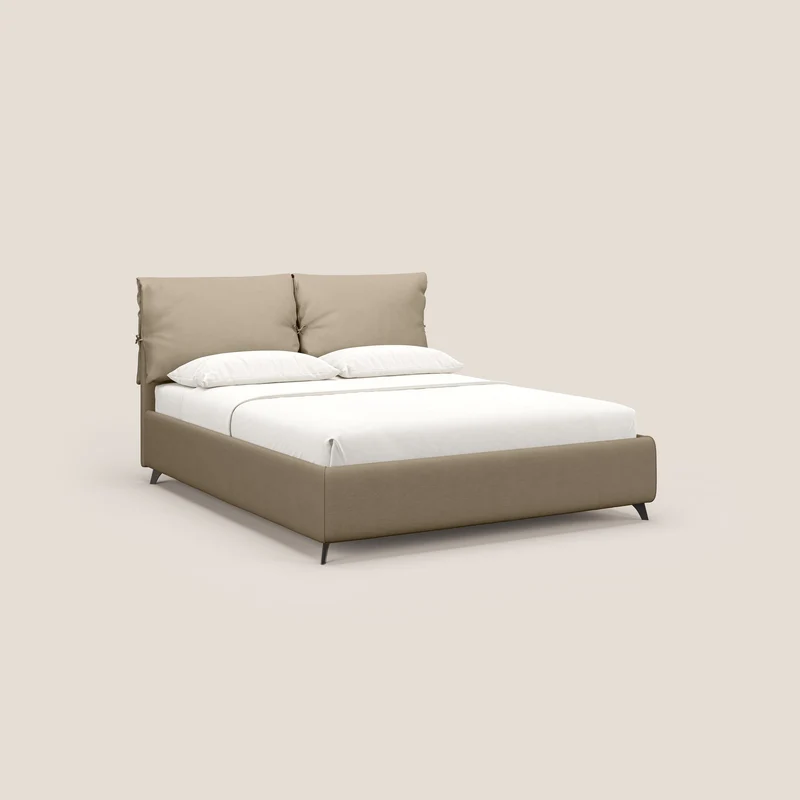 Susan lit rembourré avec coffre complètement déhoussable en microfibre détachable T11 Taupe tortora