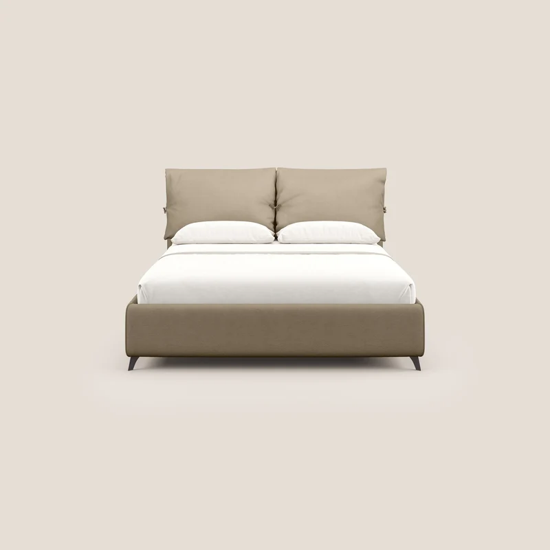 Susan lit rembourré avec coffre complètement déhoussable en microfibre détachable T11 Taupe tortora