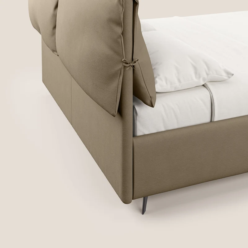 Susan lit rembourré avec coffre complètement déhoussable en microfibre détachable T11 Taupe tortora