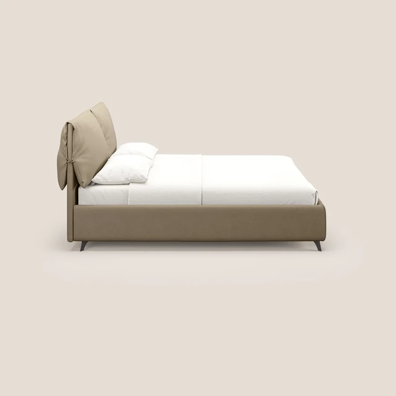 Susan lit rembourré avec coffre complètement déhoussable en microfibre détachable T11 Taupe tortora
