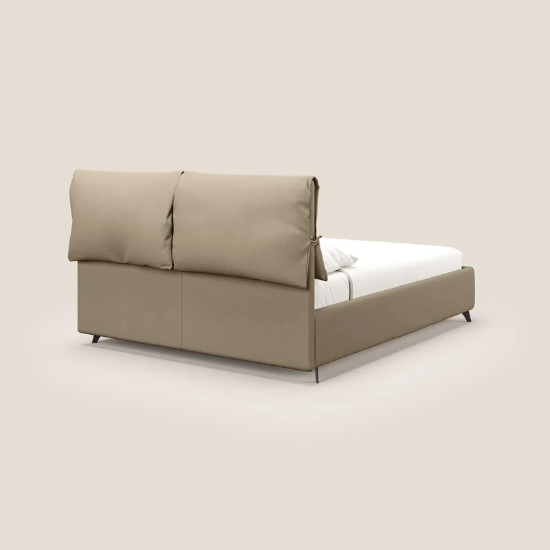 Susan lit rembourré avec coffre complètement déhoussable en microfibre détachable T11 Taupe tortora