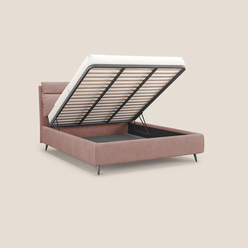 Jerry lit coffre et coussins réglables en tissu détachable T17 rose