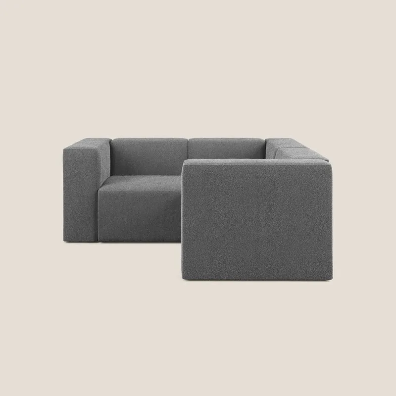 Nettuno canapé d'angle reversible modulable en bouclette douce T07 anthracite