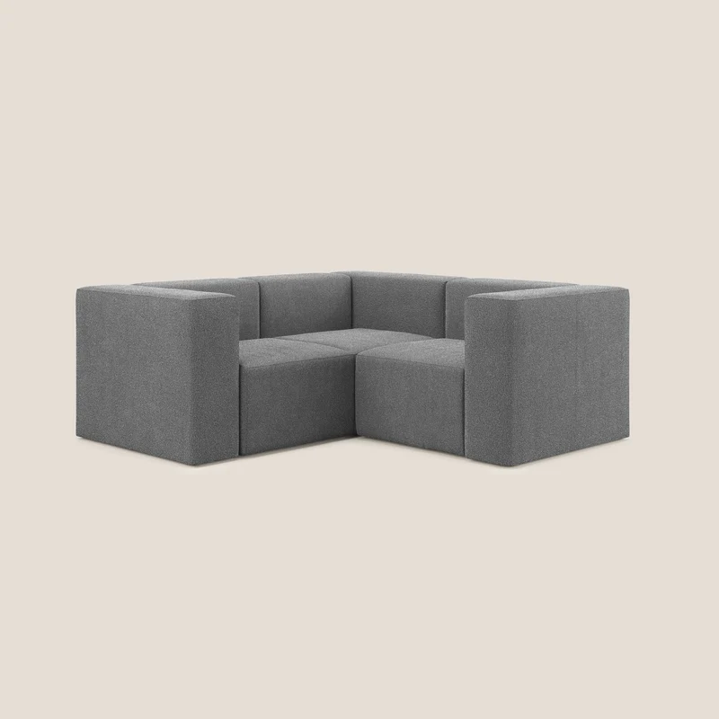 Nettuno canapé d'angle reversible modulable en bouclette douce T07 anthracite