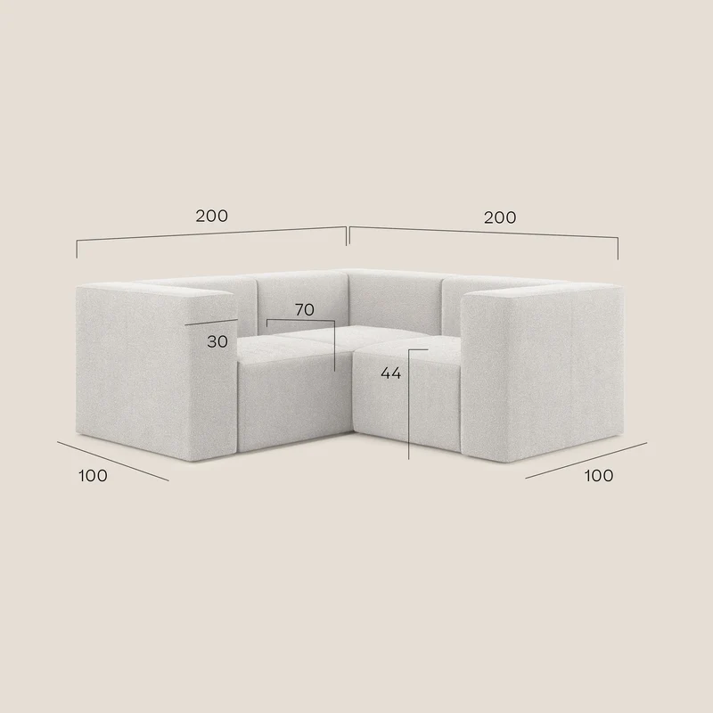 Nettuno canapé d'angle reversible modulable en bouclette douce T07 anthracite