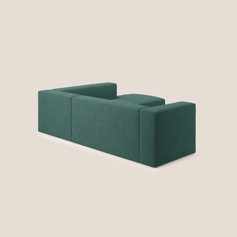 Nettuno canapé d'angle modulable en bouclette douce T07 vert