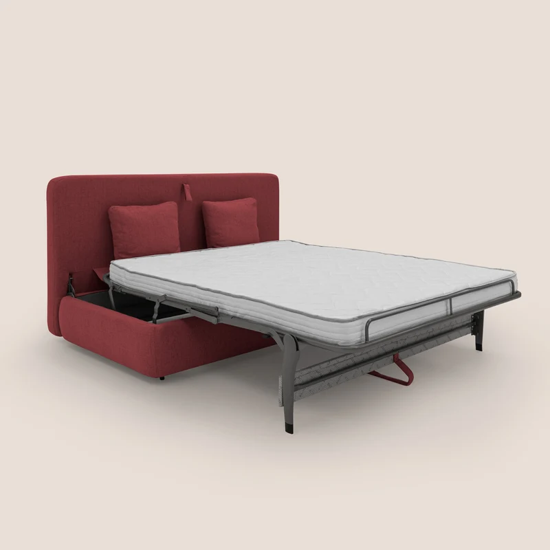 GRANSASSO Canapé convertible au design innovant en tissu imperméable T03 rouge