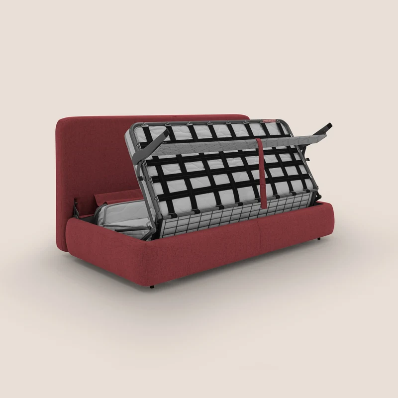 GRANSASSO Canapé convertible au design innovant en tissu imperméable T03 rouge
