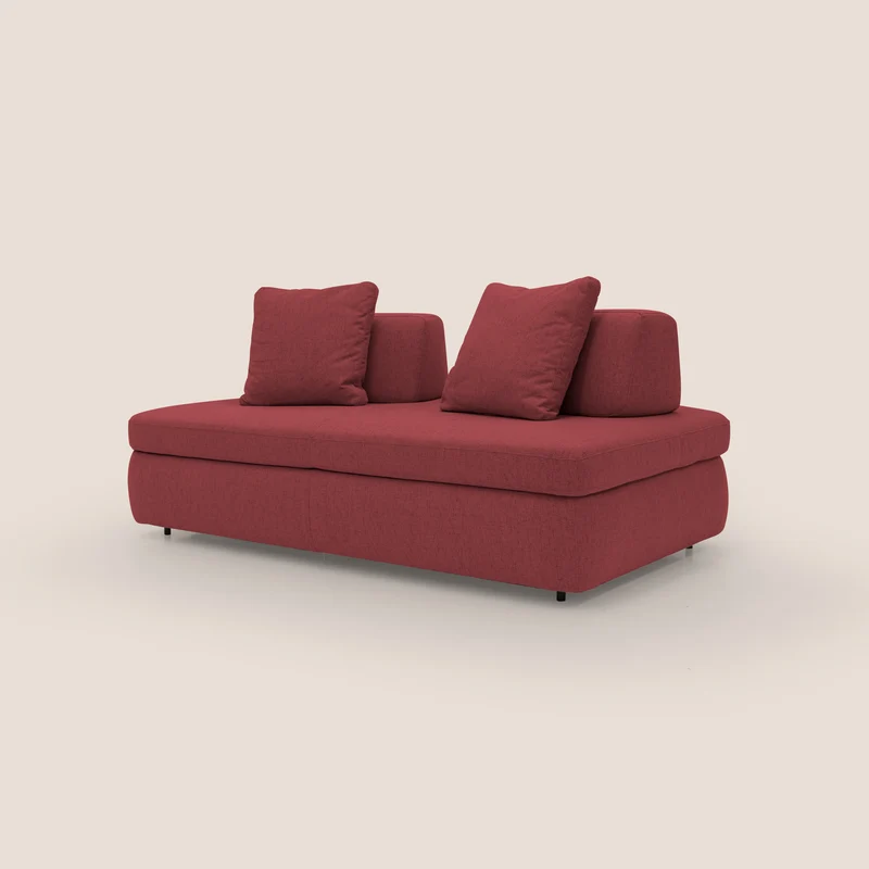 GRANSASSO Canapé convertible au design innovant en tissu imperméable T03 rouge
