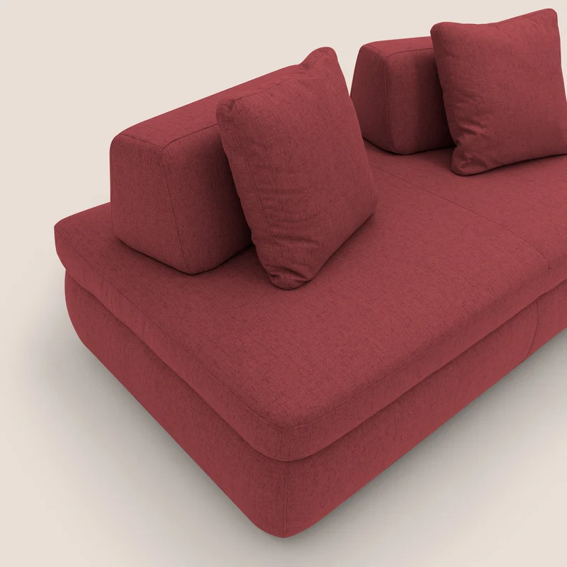 GRANSASSO Canapé convertible au design innovant en tissu imperméable T03 rouge