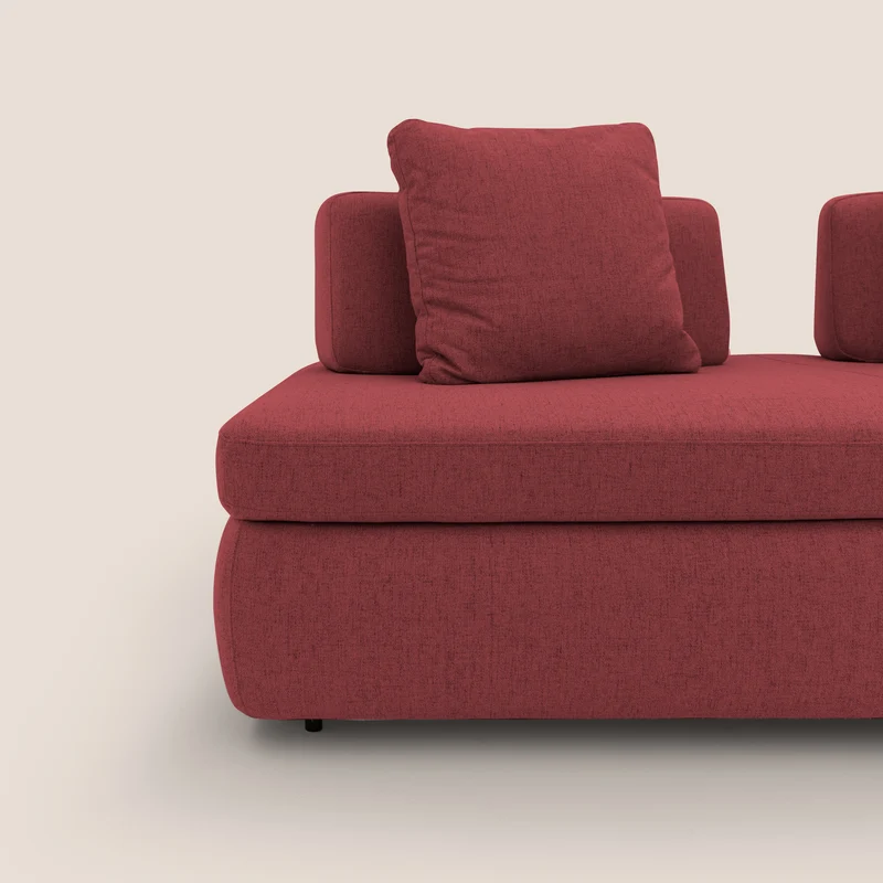 GRANSASSO Canapé convertible au design innovant en tissu imperméable T03 rouge