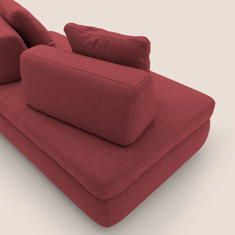 GRANSASSO Canapé convertible au design innovant en tissu imperméable T03 rouge