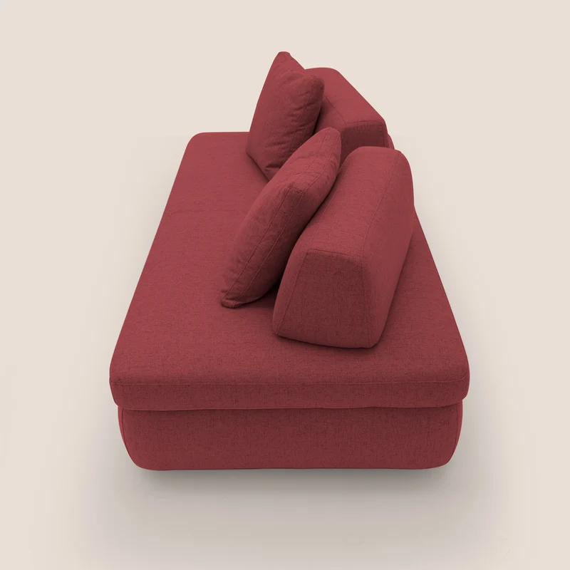 GRANSASSO Canapé convertible au design innovant en tissu imperméable T03 rouge