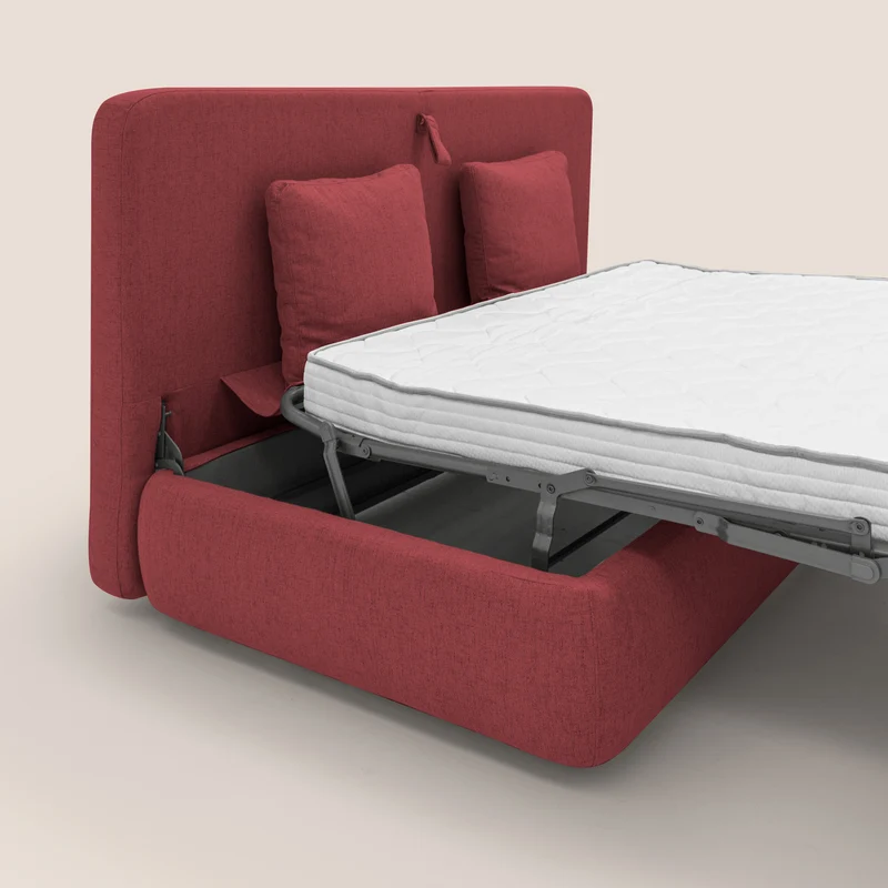 GRANSASSO Canapé convertible au design innovant en tissu imperméable T03 rouge